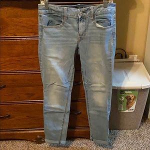 American Eagle light denim jeggings, like new!